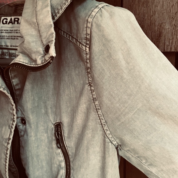 Garage Military Smart Parka Grey Green Utility Jacket Hooded Pockets M - Picture 6 of 14